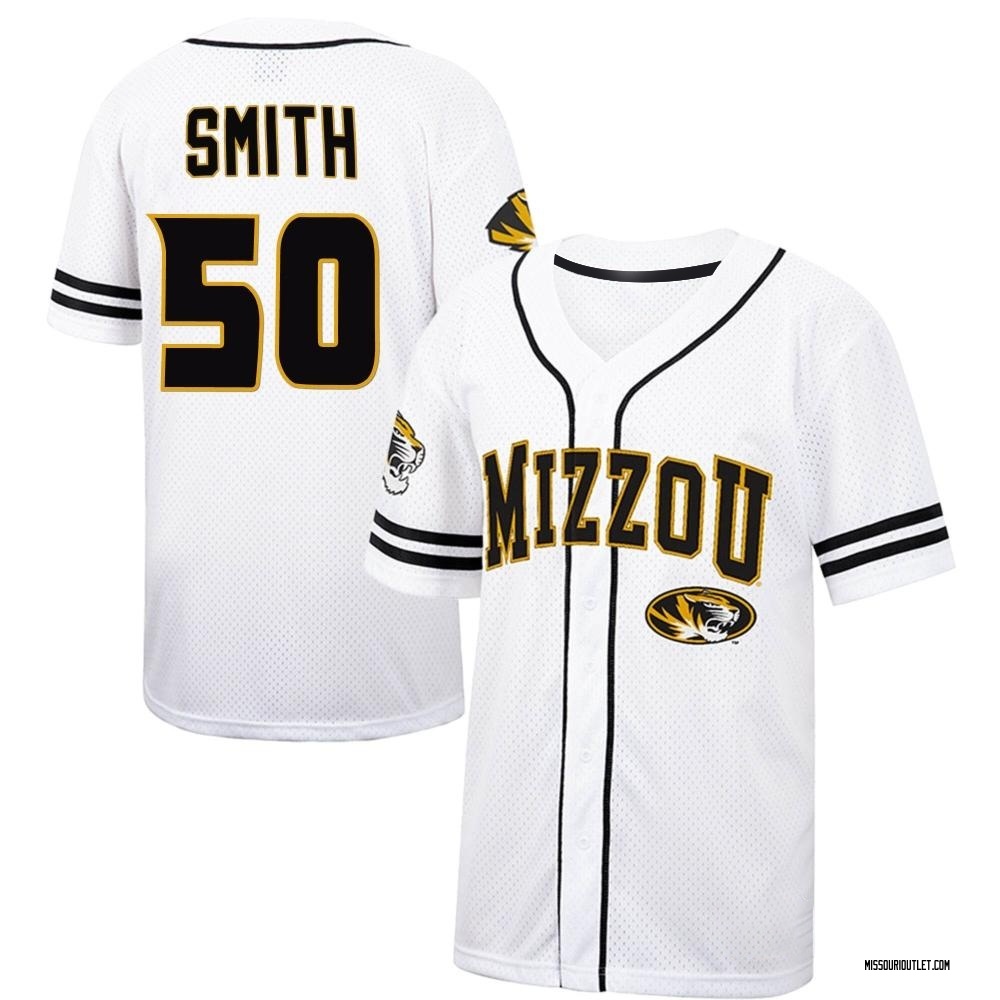 Men's Ben Smith Missouri Tigers Replica Colosseum Free Spirited Baseball Jersey - White/Black