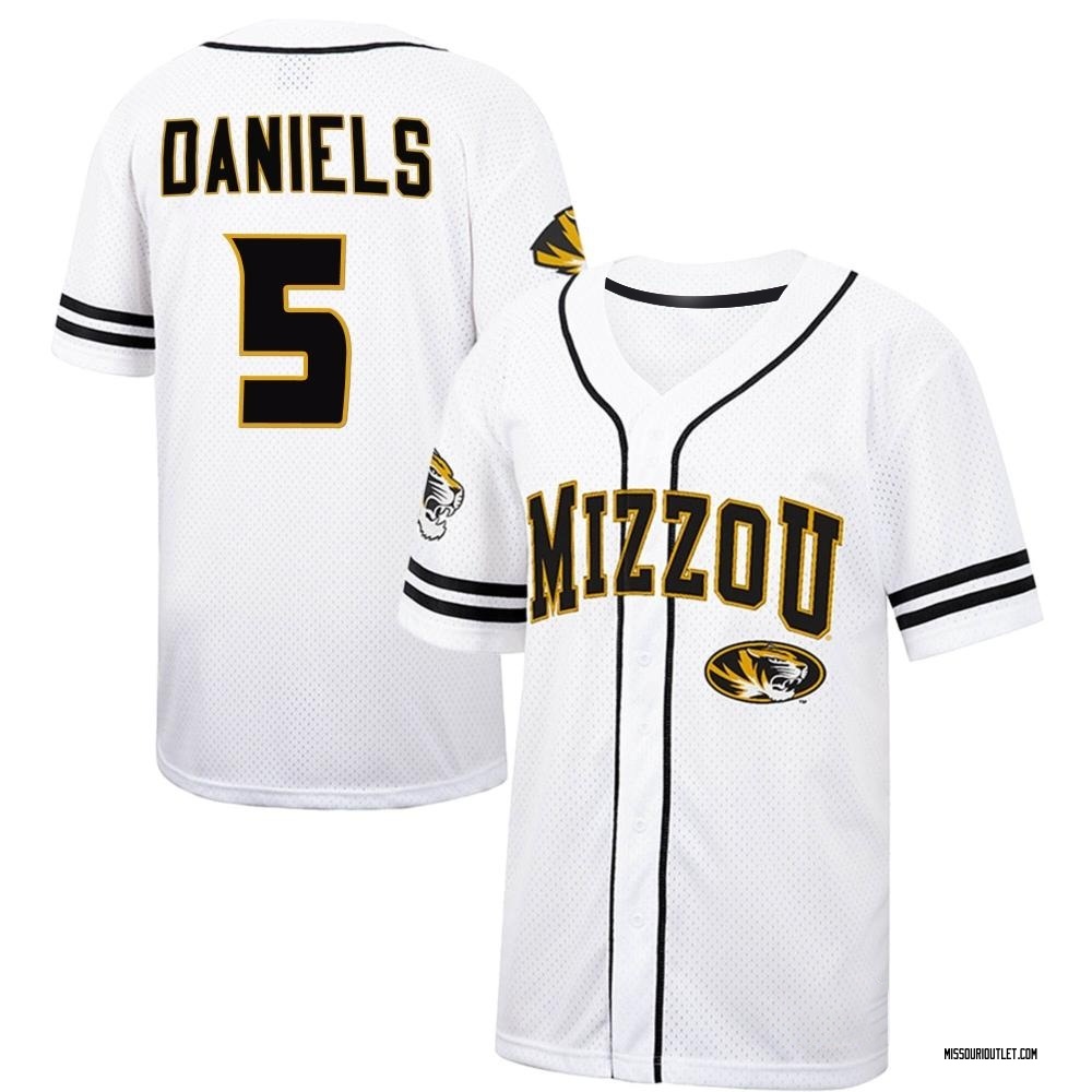 Men's Brock Daniels Missouri Tigers Replica Colosseum Free Spirited Baseball Jersey - White/Black