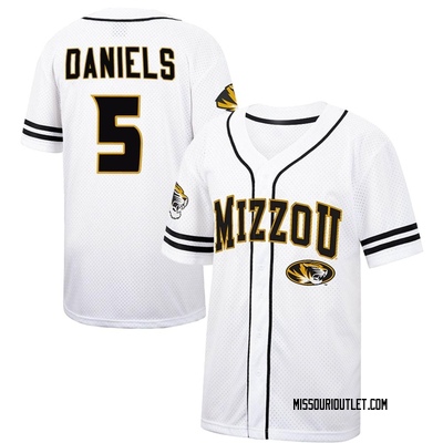 Men's Brock Daniels Missouri Tigers Replica Colosseum Free Spirited Baseball Jersey - White/Black