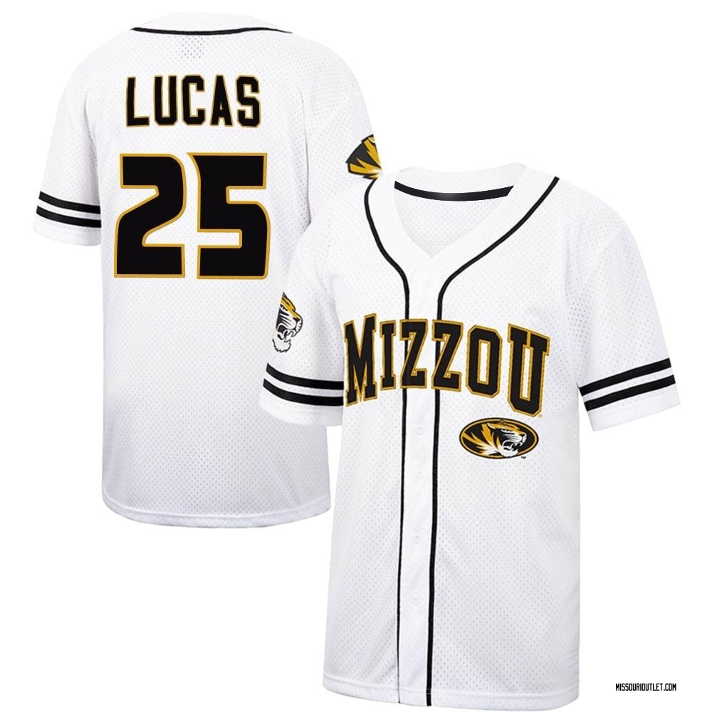 Men's Brock Lucas Missouri Tigers Replica Colosseum Free Spirited Baseball Jersey - White/Black