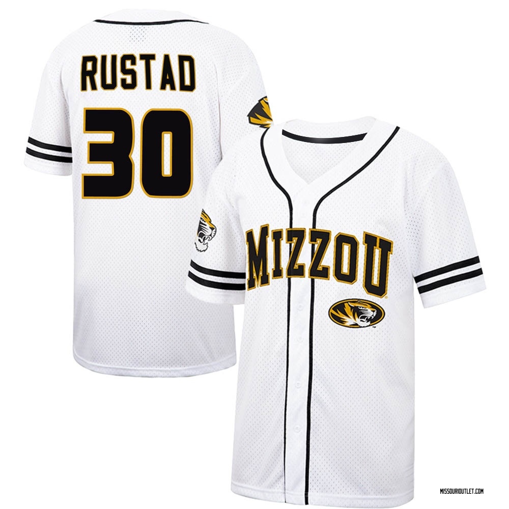Men's Carter Rustad Missouri Tigers Replica Colosseum Free Spirited Baseball Jersey - White/Black