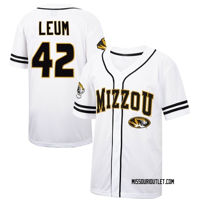 Men's Fox Leum Missouri Tigers Replica Colosseum Free Spirited Baseball Jersey - White/Black