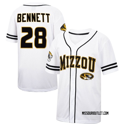 Men's Garrison Bennett Missouri Tigers Replica Colosseum Free Spirited Baseball Jersey - White/Black