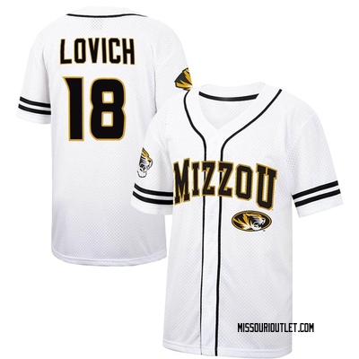 Men's Jackson Lovich Missouri Tigers Replica Colosseum Free Spirited Baseball Jersey - White/Black
