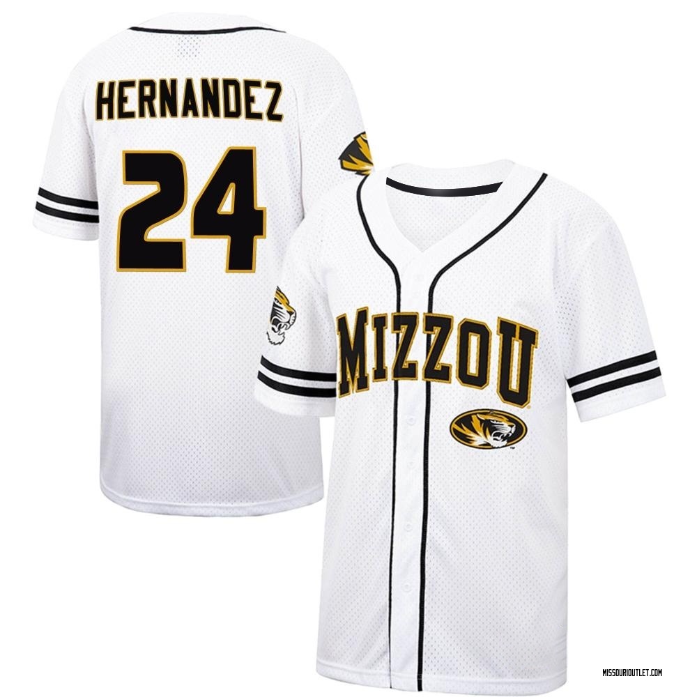 Men's Jedier Hernandez Missouri Tigers Replica Colosseum Free Spirited Baseball Jersey - White/Black