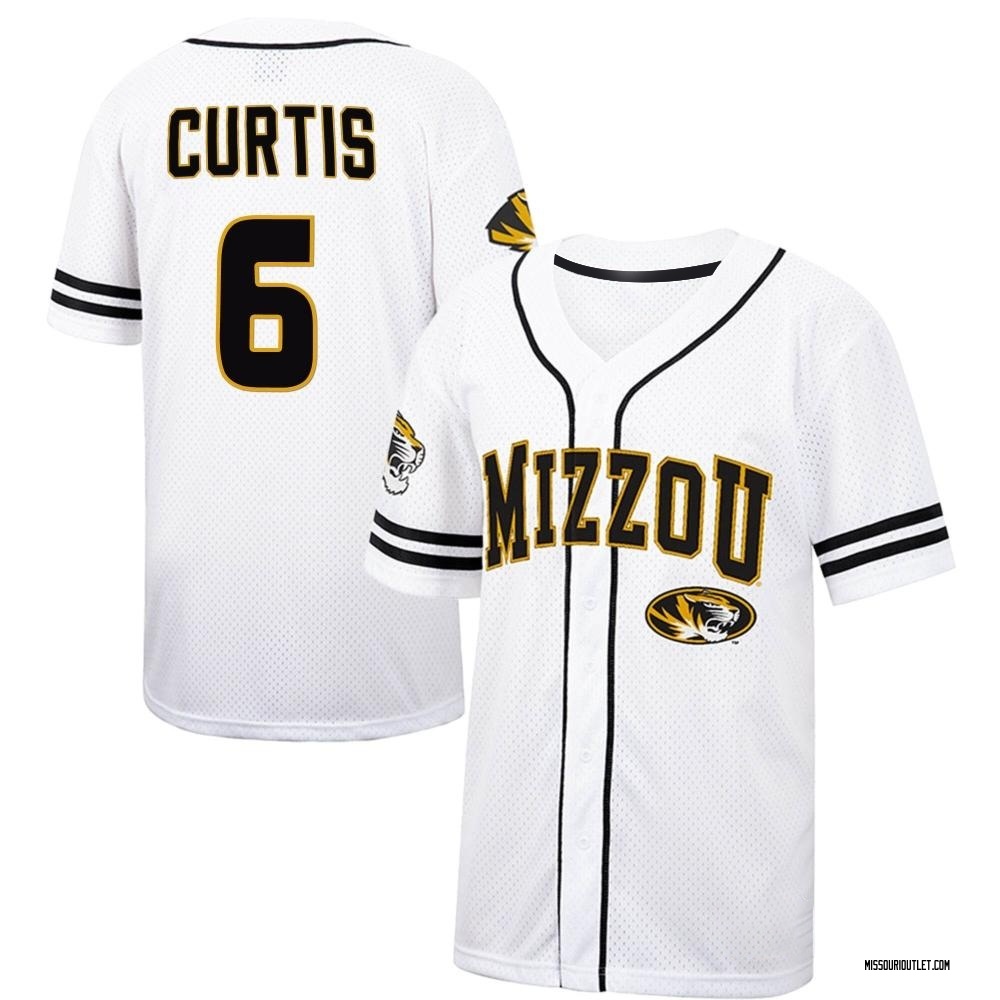 Men's Jeric Curtis Missouri Tigers Replica Colosseum Free Spirited Baseball Jersey - White/Black