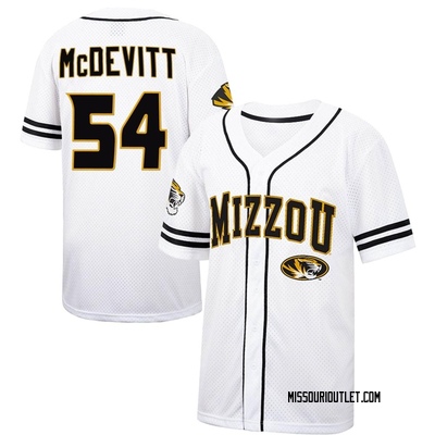 Men's Josh McDevitt Missouri Tigers Replica Colosseum Free Spirited Baseball Jersey - White/Black