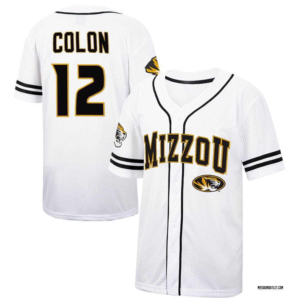 Men's Justin Colon Missouri Tigers Replica Colosseum Free Spirited Baseball Jersey - White/Black