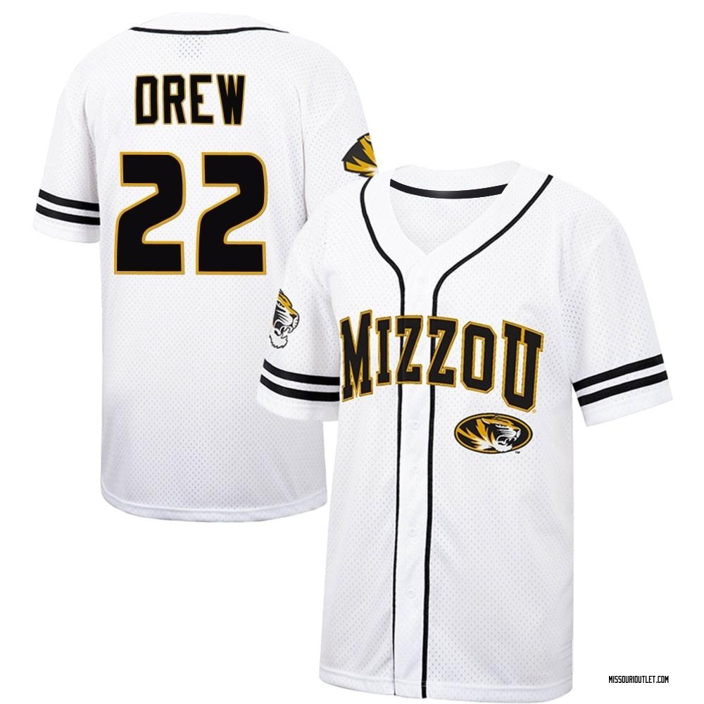 Men's Kadden Drew Missouri Tigers Replica Colosseum Free Spirited Baseball Jersey - White/Black