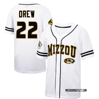 Men's Kadden Drew Missouri Tigers Replica Colosseum Free Spirited Baseball Jersey - White/Black