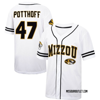 Men's Kyle Potthoff Missouri Tigers Replica Colosseum Free Spirited Baseball Jersey - White/Black