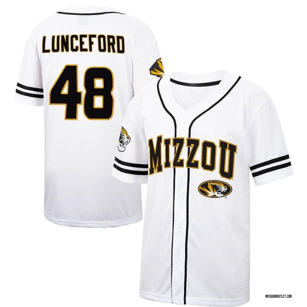 Men's Logan Lunceford Missouri Tigers Replica Colosseum Free Spirited Baseball Jersey - White/Black