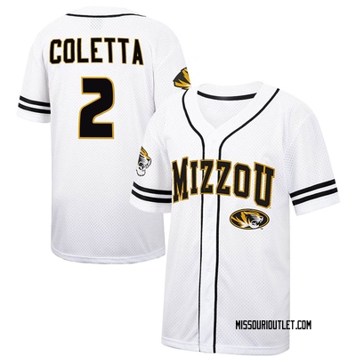 Men's Mike Coletta Missouri Tigers Replica Colosseum Free Spirited Baseball Jersey - White/Black