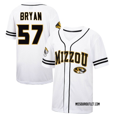 Men's Sam Bryan Missouri Tigers Replica Colosseum Free Spirited Baseball Jersey - White/Black