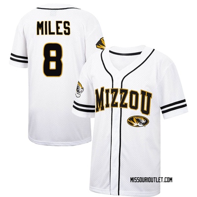 Men's Spencer Miles Missouri Tigers Replica Colosseum Free Spirited Baseball Jersey - White/Black