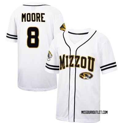 Men's Tucker Moore Missouri Tigers Replica Colosseum Free Spirited Baseball Jersey - White/Black