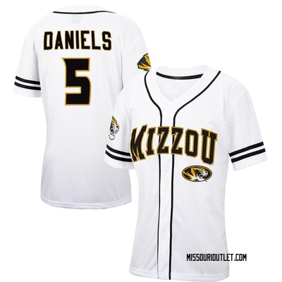Women's Brock Daniels Missouri Tigers Replica Colosseum Free Spirited Baseball Jersey - White/Black