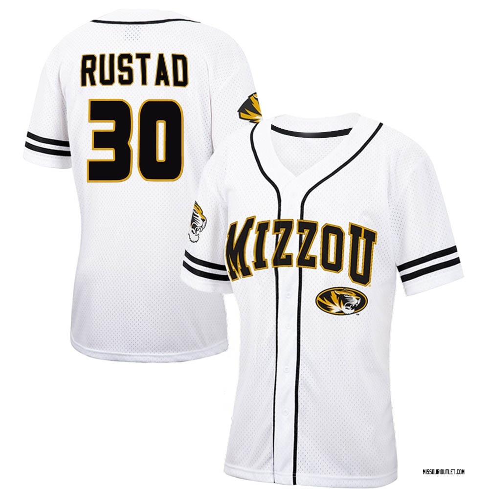 Women's Carter Rustad Missouri Tigers Replica Colosseum Free Spirited Baseball Jersey - White/Black