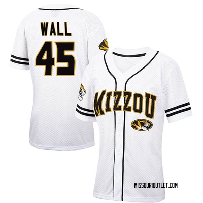 Women's Chris Wall Missouri Tigers Replica Colosseum Free Spirited Baseball Jersey - White/Black