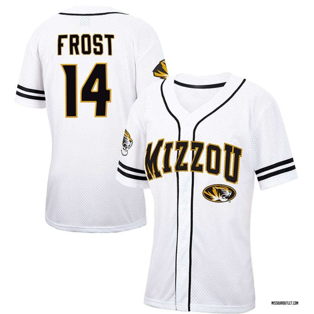 Women's Isaiah Frost Missouri Tigers Replica Colosseum Free Spirited Baseball Jersey - White/Black
