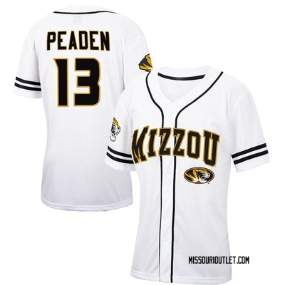 Women's Jacob Peaden Missouri Tigers Replica Colosseum Free Spirited Baseball Jersey - White/Black