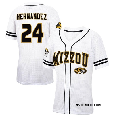 Women's Jedier Hernandez Missouri Tigers Replica Colosseum Free Spirited Baseball Jersey - White/Black
