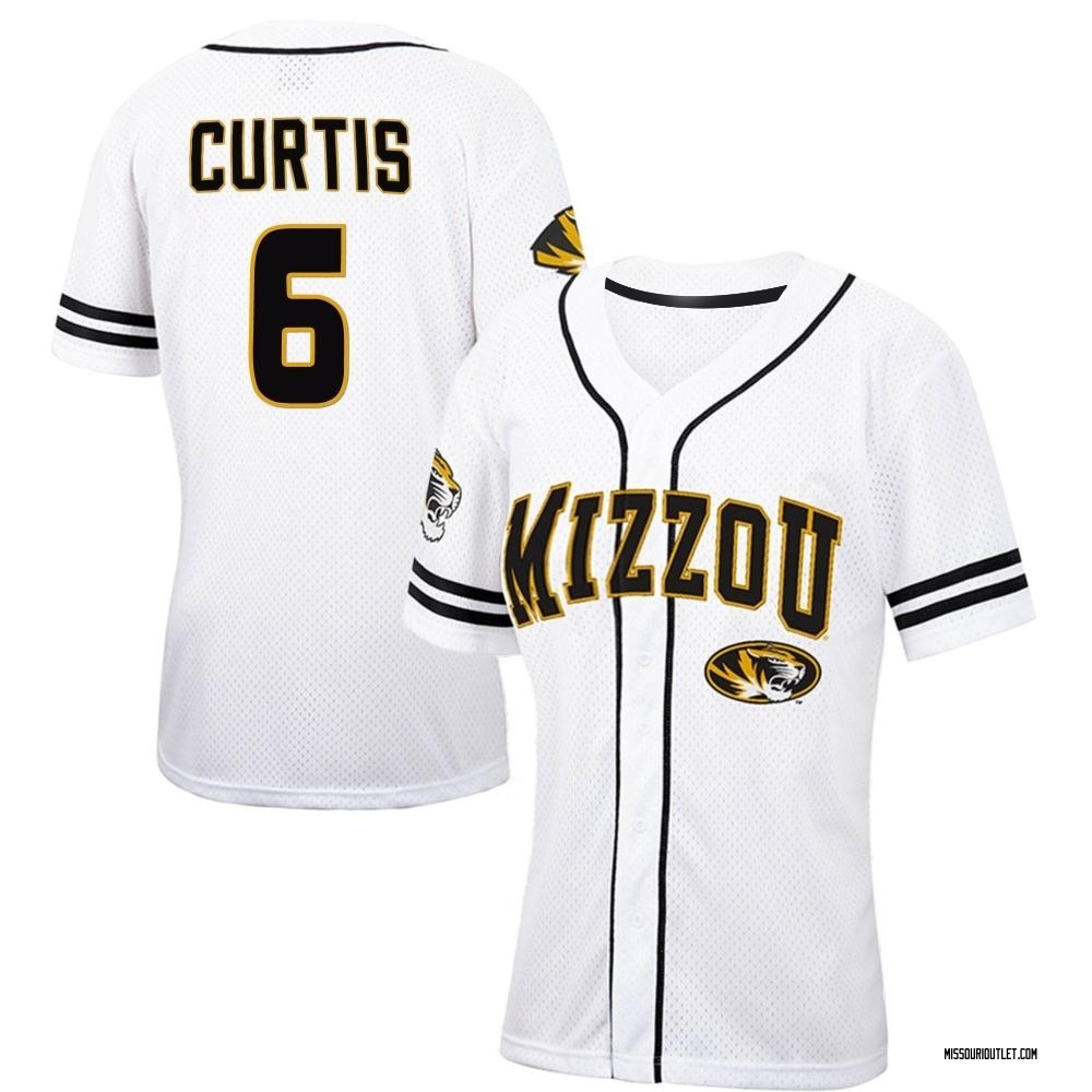 Women's Jeric Curtis Missouri Tigers Replica Colosseum Free Spirited Baseball Jersey - White/Black