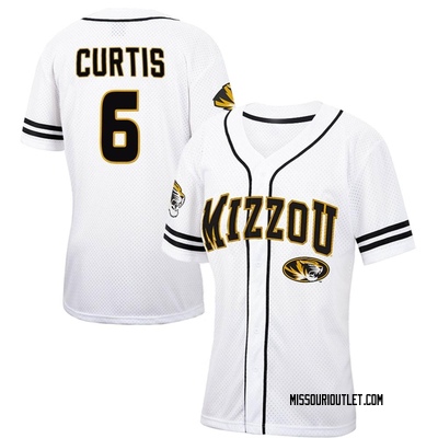 Women's Jeric Curtis Missouri Tigers Replica Colosseum Free Spirited Baseball Jersey - White/Black
