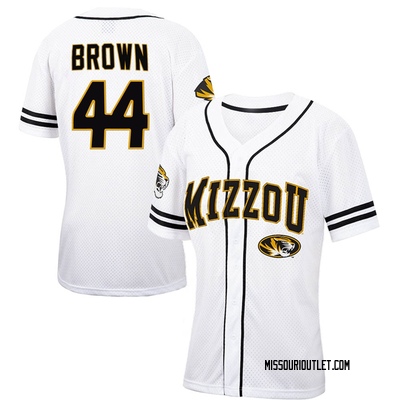 Women's Kyle Brown Missouri Tigers Replica Colosseum Free Spirited Baseball Jersey - White/Black