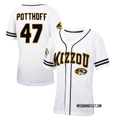 Women's Kyle Potthoff Missouri Tigers Replica Colosseum Free Spirited Baseball Jersey - White/Black