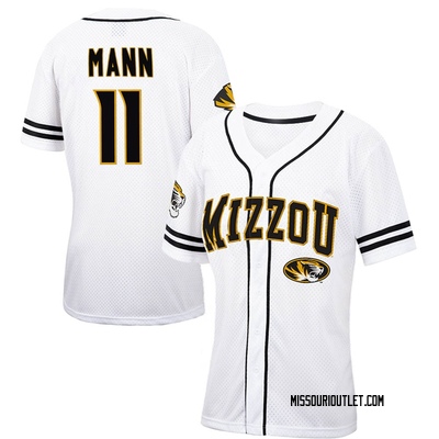 Women's Luke Mann Missouri Tigers Replica Colosseum Free Spirited Baseball Jersey - White/Black