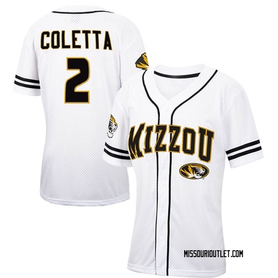 Women's Mike Coletta Missouri Tigers Replica Colosseum Free Spirited Baseball Jersey - White/Black