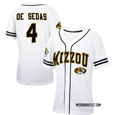 Women's Nander De Sedas Missouri Tigers Replica Colosseum Free Spirited Baseball Jersey - White/Black