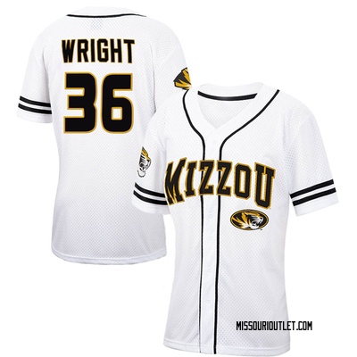 Women's Parker Wright Missouri Tigers Replica Colosseum Free Spirited Baseball Jersey - White/Black