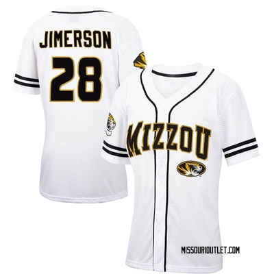 Women's RJ Jimerson Missouri Tigers Replica Colosseum Free Spirited Baseball Jersey - White/Black