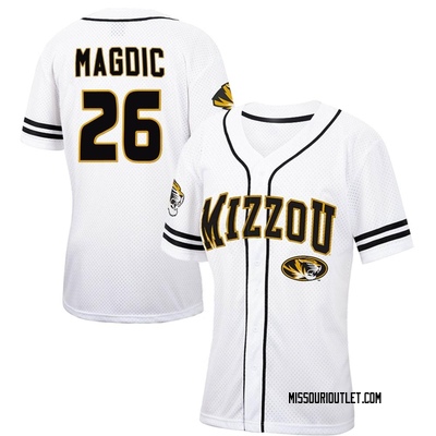 Women's Ryan Magdic Missouri Tigers Replica Colosseum Free Spirited Baseball Jersey - White/Black