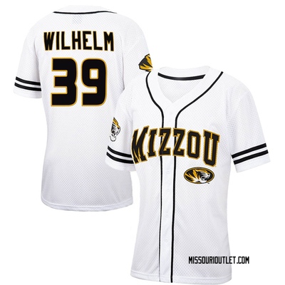 Women's Shane Wilhelm Missouri Tigers Replica Colosseum Free Spirited Baseball Jersey - White/Black
