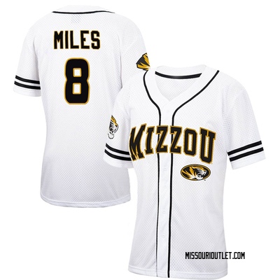 Women's Spencer Miles Missouri Tigers Replica Colosseum Free Spirited Baseball Jersey - White/Black