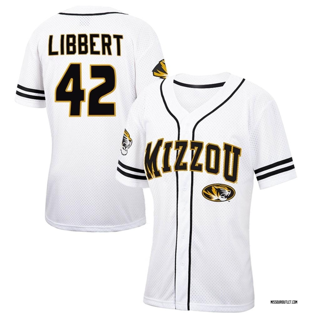 Women's Wil Libbert Missouri Tigers Replica Colosseum Free Spirited Baseball Jersey - White/Black