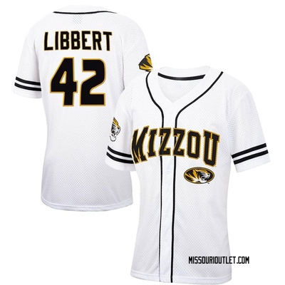 Women's Wil Libbert Missouri Tigers Replica Colosseum Free Spirited Baseball Jersey - White/Black