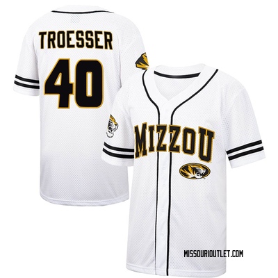 Youth Austin Troesser Missouri Tigers Replica Colosseum Free Spirited Baseball Jersey - White/Black