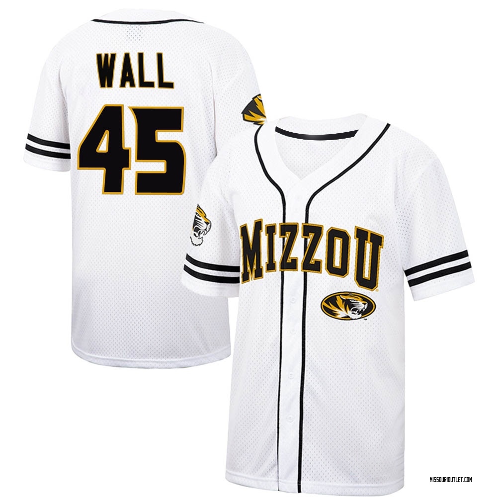 Youth Chris Wall Missouri Tigers Replica Colosseum Free Spirited Baseball Jersey - White/Black