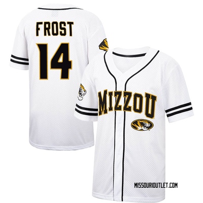 Youth Isaiah Frost Missouri Tigers Replica Colosseum Free Spirited Baseball Jersey - White/Black