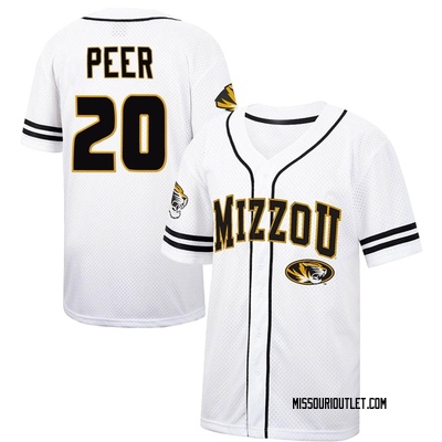Youth Kaden Peer Missouri Tigers Replica Colosseum Free Spirited Baseball Jersey - White/Black