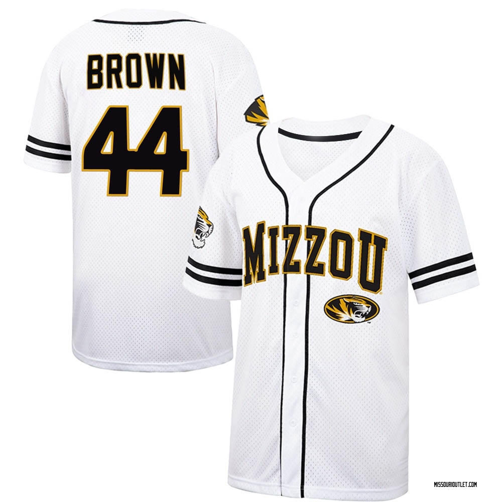 Youth Kyle Brown Missouri Tigers Replica Colosseum Free Spirited Baseball Jersey - White/Black