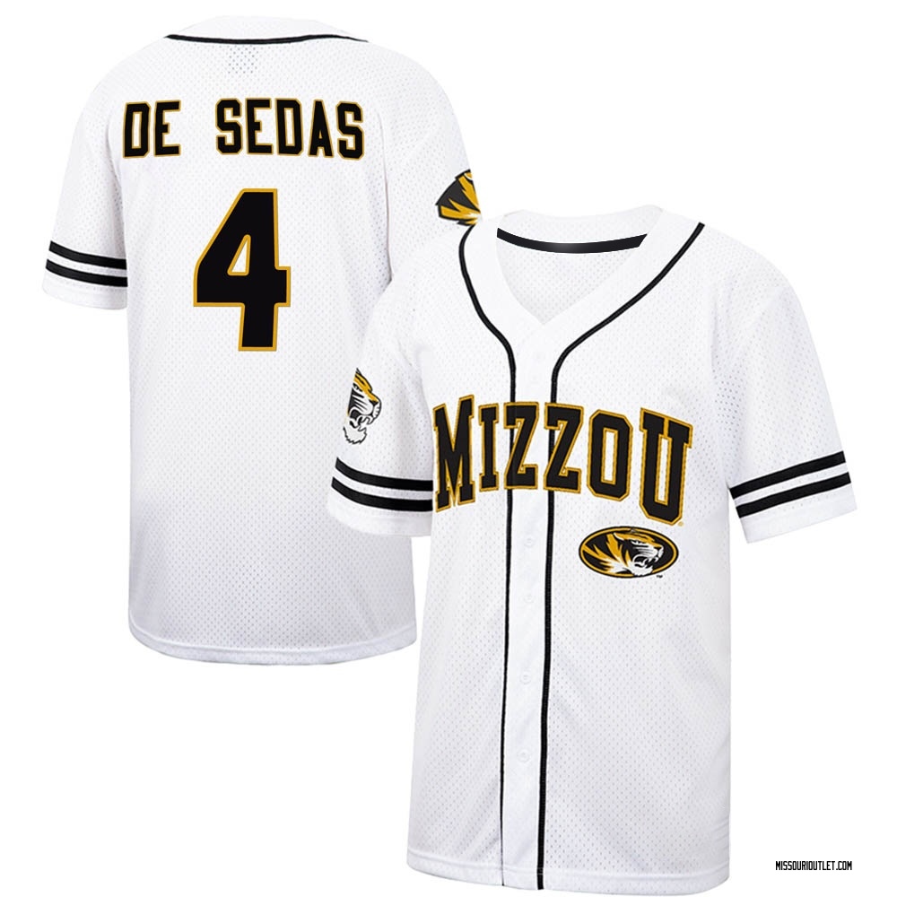 Youth Nander De Sedas Missouri Tigers Replica Colosseum Free Spirited Baseball Jersey - White/Black