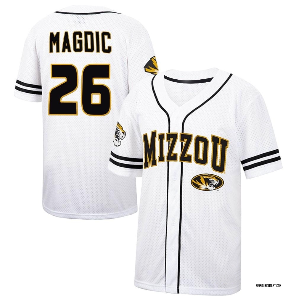 Youth Ryan Magdic Missouri Tigers Replica Colosseum Free Spirited Baseball Jersey - White/Black